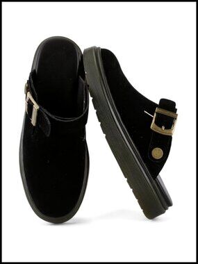 Convertible Suede Platform Clogs with Back Strap, Memory Foam Cushioning